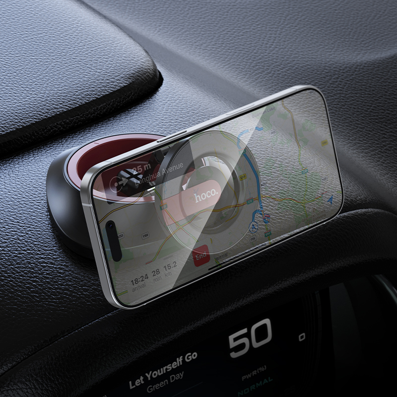 Hoco Magnetic Ring Phone Car Holder H90 - Black