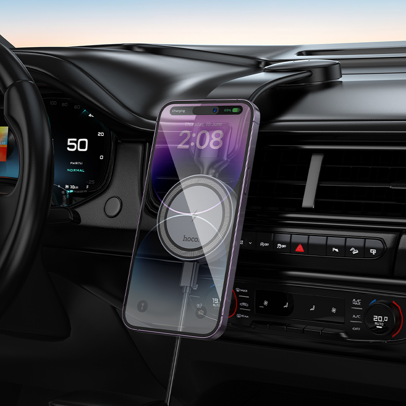 Hoco Magnetic Wireless Fast Charging Car Holder HW29 - Black
