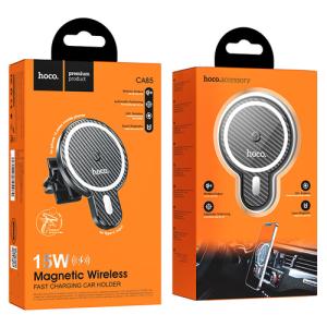 Hoco Magnetic Wireless Fast Charging Car Holder for Air Outlet CA85 - Black