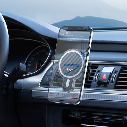 Hoco Magnetic Wireless Fast Charging Car Holder for Air Outlet CA85 - Black
