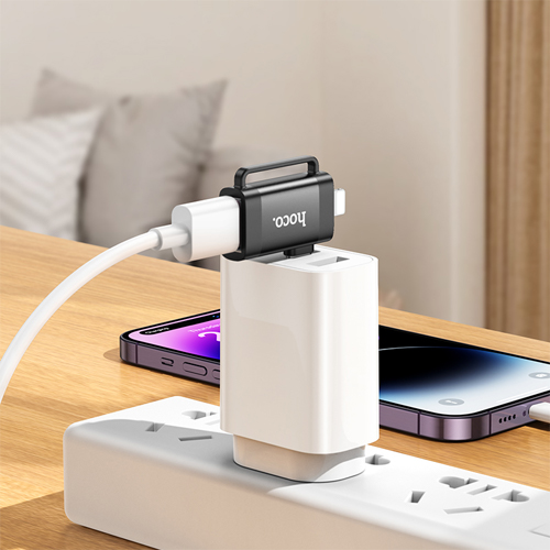 Hoco OTG Adapter 2 in 1 USB-C & Lightning to USB UA31F - Black