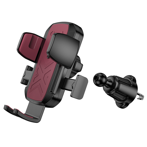 Hoco One Button Air-Outlet Phone Car Holder H64 - Black & Red