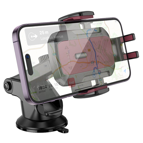 Hoco One Button Phone Car Holder H65 - Black & Red