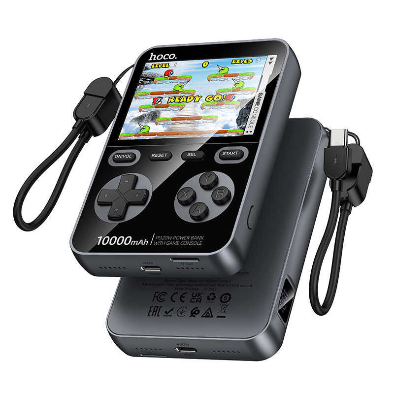 Hoco PD20W Power Bank 10000mAh with Integrated Game Console Q47 - Metal Gray