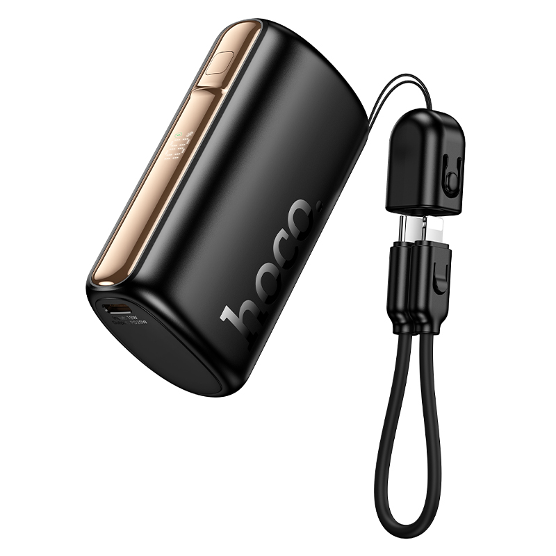 Hoco PD20W Power Bank 10000mAh with Lightning Cable Q50 - Black