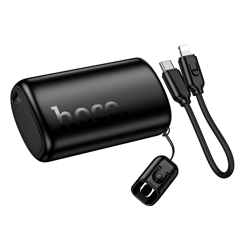 Hoco PD20W Power Bank 10000mAh with Lightning Cable Q50 - Black