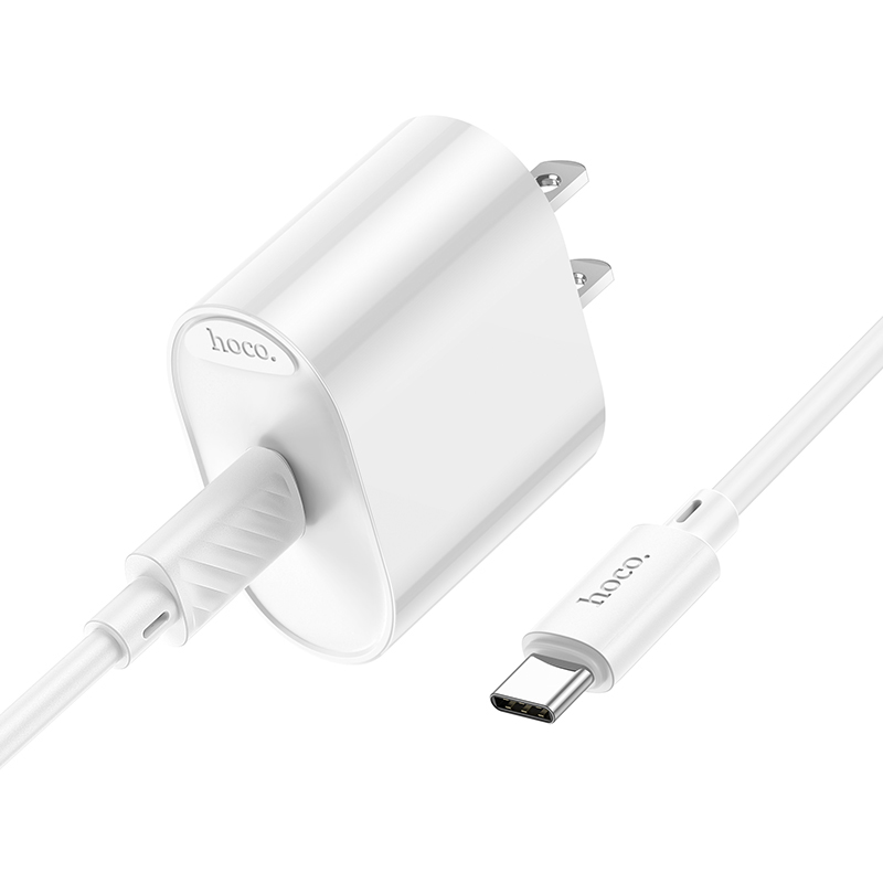 Hoco PD20W Single-Port Charger with USB-C to USB-C Cable Set C109 - White