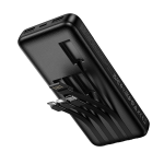 Hoco Power Bank 10000mAh with 4 Built-in Cables J163 - Black