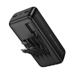 Hoco Power Bank 30000mAh with 4 Built-in Cables J163B - Black