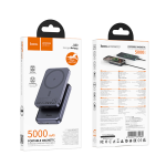 Hoco Power Bank 5000mAh with Magnetic Wireless Fast Charging J160 - Metal Gray