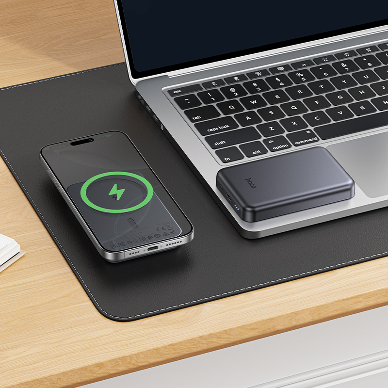 Hoco Power Bank 5000mAh with Magnetic Wireless Fast Charging J160 - Metal Gray