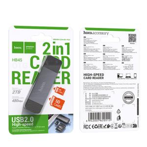Hoco SD Card Reader HB45 - Metal Grey