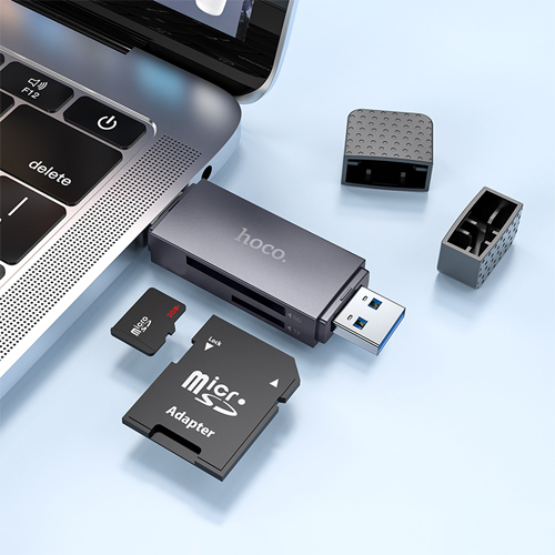 Hoco SD Card Reader HB45 - Metal Grey