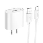 Hoco Single-Port Charger with USB to USB-C Cable Set C109 - White