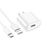 Hoco Single-Port Charger with USB to USB-C Cable Set C109 - White