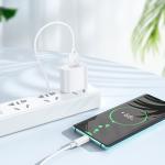 Hoco Single-Port Charger with USB to USB-C Cable Set C109 - White