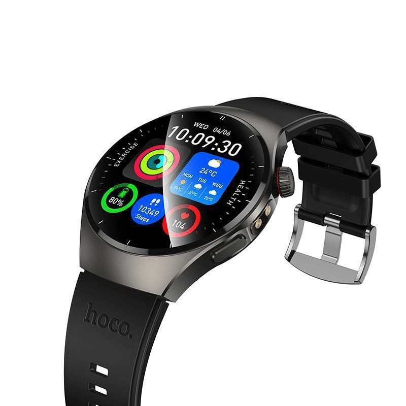 Hoco Smart Watch Y40 with 2 Straps (Call Version) - Black