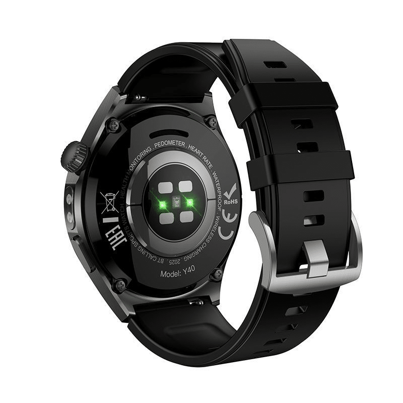 Hoco Smart Watch Y40 with 2 Straps (Call Version) - Black
