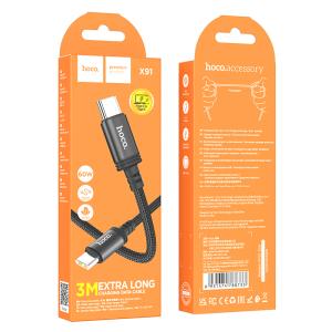 Hoco USB-C to USB-C Charging & Data Cable X91 (3M Extra Long) - Black