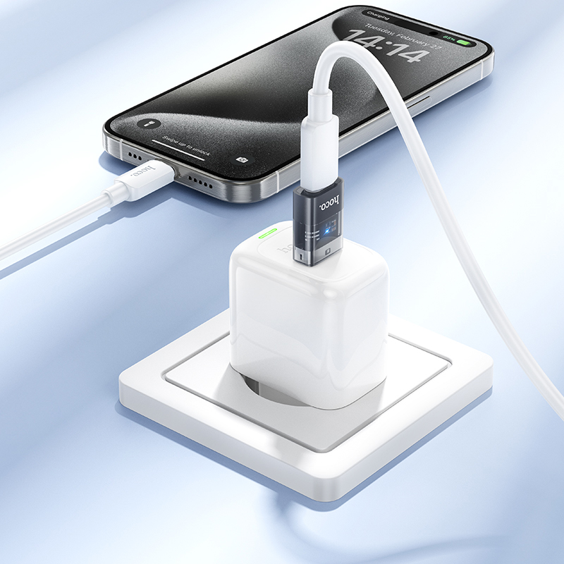Hoco USB Male to USB-C Female USB2.0 Adapter UA36C - Black