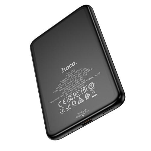 Hoco Ultra Thin Wireless Fast Charging Power Bank 5000mAh J140A - Black