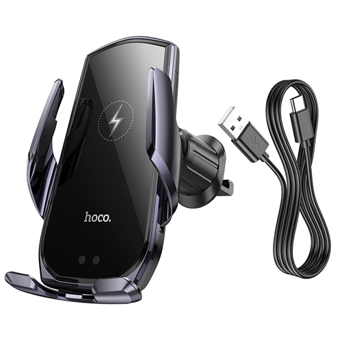 Hoco Wireless Fast Charging Air-Outlet Phone Car Holder CA202 - Black