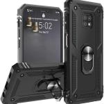 Armor Hybrid Military Case with Ring Kickstand for Moto G Power (2021) - Black