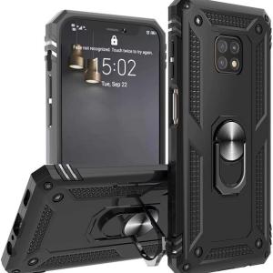 Armor Hybrid Military Case with Ring Kickstand for Moto G Power (2021) - Black