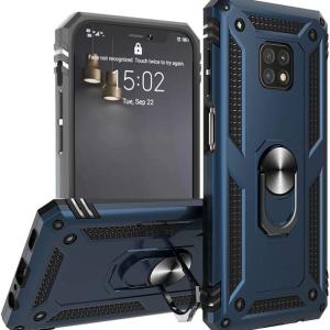 Armor Hybrid Military Case with Ring Kickstand for Moto G Power (2021) - Navy Blue