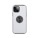 Hybrid Shock Absorbing Case with Kickstand for Apple iPhone 15 Plus / 14 Plus - Silver