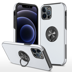 Hybrid Shock Absorbing Case with Kickstand for Apple iPhone 14 Pro - Silver