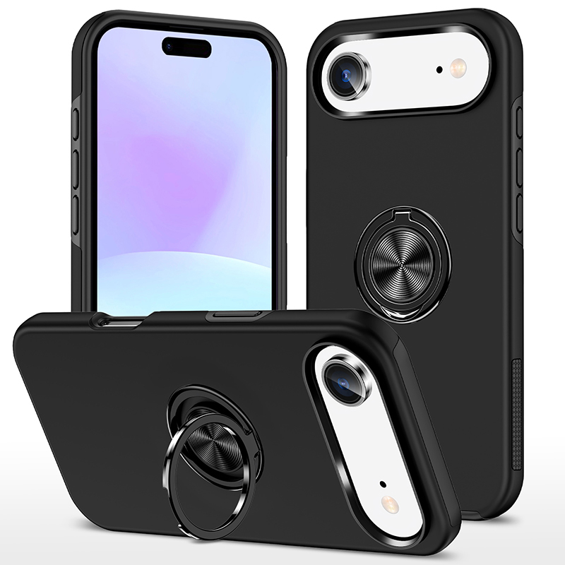 Hybrid Shock Absorbing Case with Kickstand for Apple iPhone 17 Air - Black