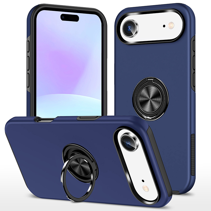 Hybrid Shock Absorbing Case with Kickstand for Apple iPhone 17 Air - Navy Blue
