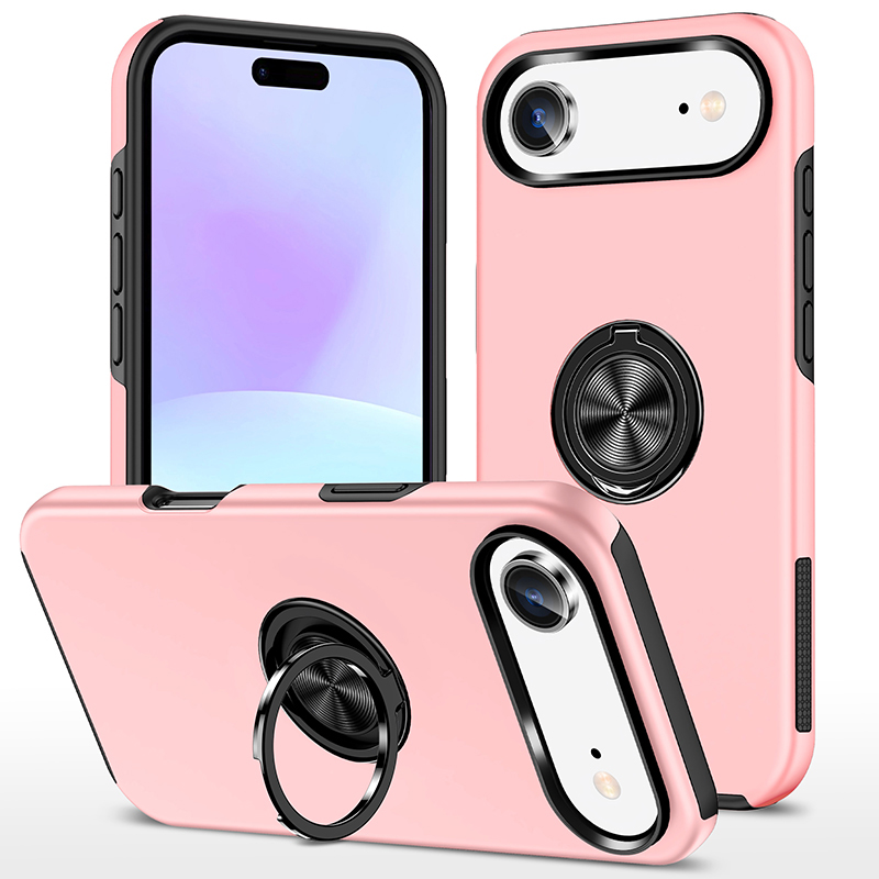 Hybrid Shock Absorbing Case with Kickstand for Apple iPhone 17 Air - Pink