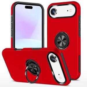 Hybrid Shock Absorbing Case with Kickstand for Apple iPhone 17 Air - Red