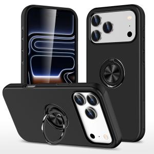 Hybrid Shock Absorbing Case with Kickstand for Apple iPhone 17 Pro Max - Black