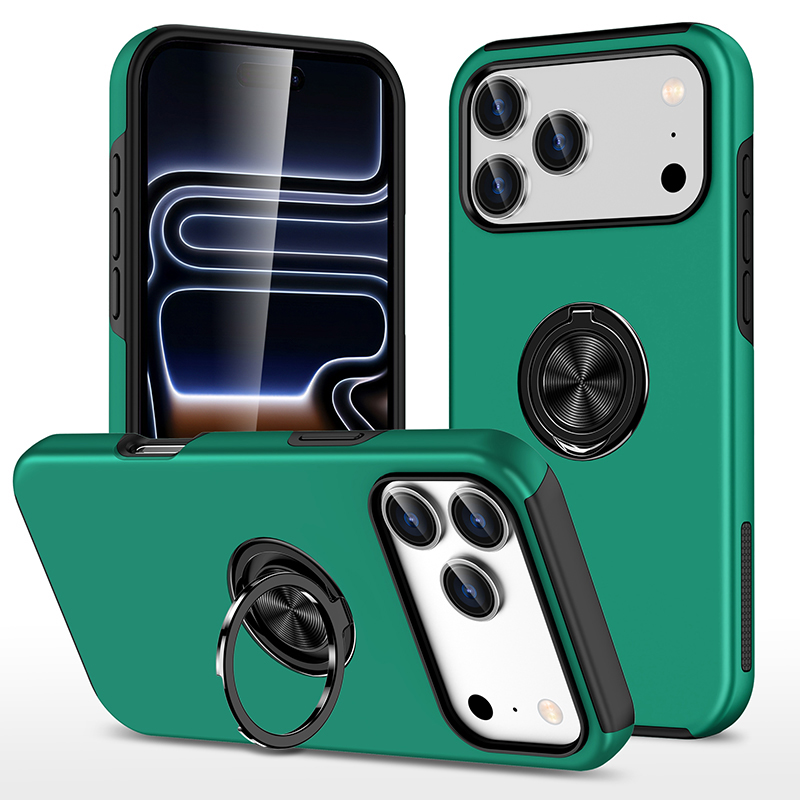 Hybrid Shock Absorbing Case with Kickstand for Apple iPhone 17 Pro  - Green