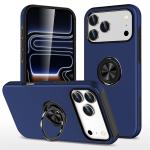 Hybrid Shock Absorbing Case with Kickstand for Apple iPhone 17 Pro Max - Navy Blue