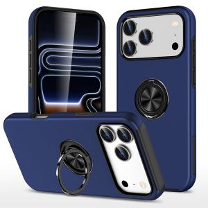 Hybrid Shock Absorbing Case with Kickstand for Apple iPhone 17 Pro Max - Navy Blue