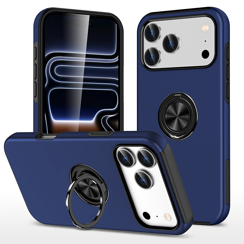 Hybrid Shock Absorbing Case with Kickstand for Apple iPhone 17 Pro Max - Navy Blue