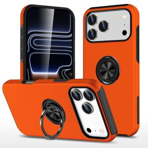 Hybrid Shock Absorbing Case with Kickstand for Apple iPhone 17 Pro - Orange