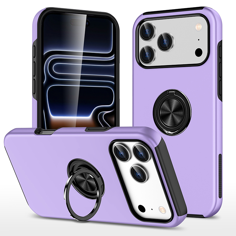 Hybrid Shock Absorbing Case with Kickstand for Apple iPhone 17 Pro Max - Purple