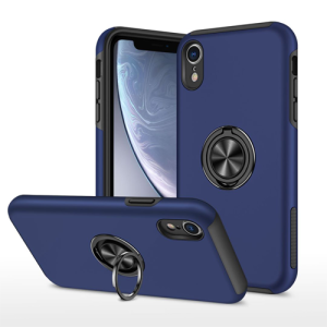 Hybrid Shock Absorbing Case with Kickstand for Apple iPhone XR - Navy Blue