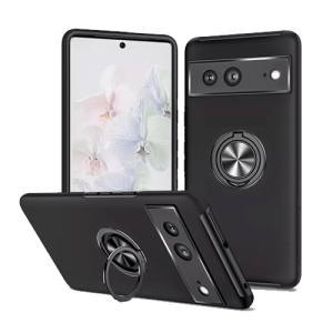 Hybrid Shock Absorbing Case with Kickstand for Google Pixel 7 - Black