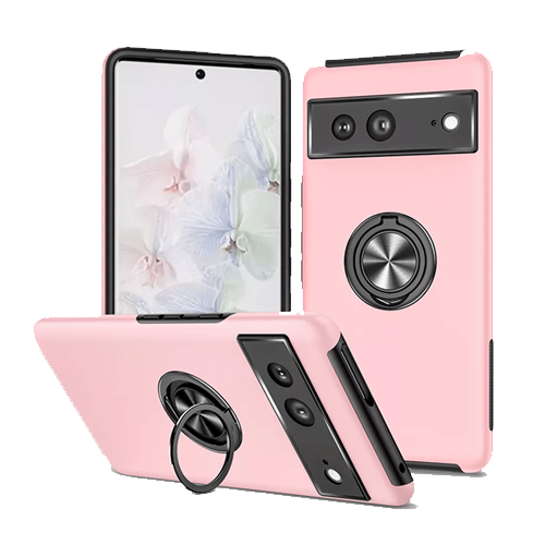 Hybrid Shock Absorbing Case with Kickstand for Google Pixel 7a - Pink