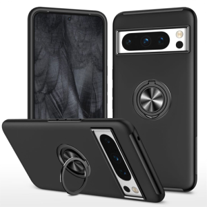 Hybrid Shock Absorbing Case with Kickstand for Google Pixel 9 / 9 Pro - Black