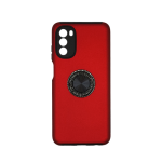 Hybrid Shock Absorbing Case with Kickstand for Moto G 5G (2022) - Red