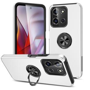 Hybrid Shock Absorbing Case with Kickstand for Moto G Play (2026) / Moto G 5G (2026) - Silver