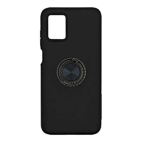 Hybrid Shock Absorbing Case with Kickstand for Moto Edge (2022) - Black