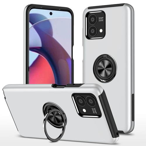 Hybrid Shock Absorbing Case with Kickstand for Moto G Stylus 5G (2023) - Silver